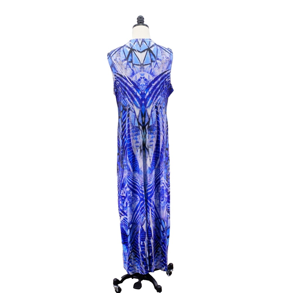 Apt. 9 Purple Blue Lace V-Neck Sleeveless Full Length Dress XL Polyester Spandex - Picture 4 of 7